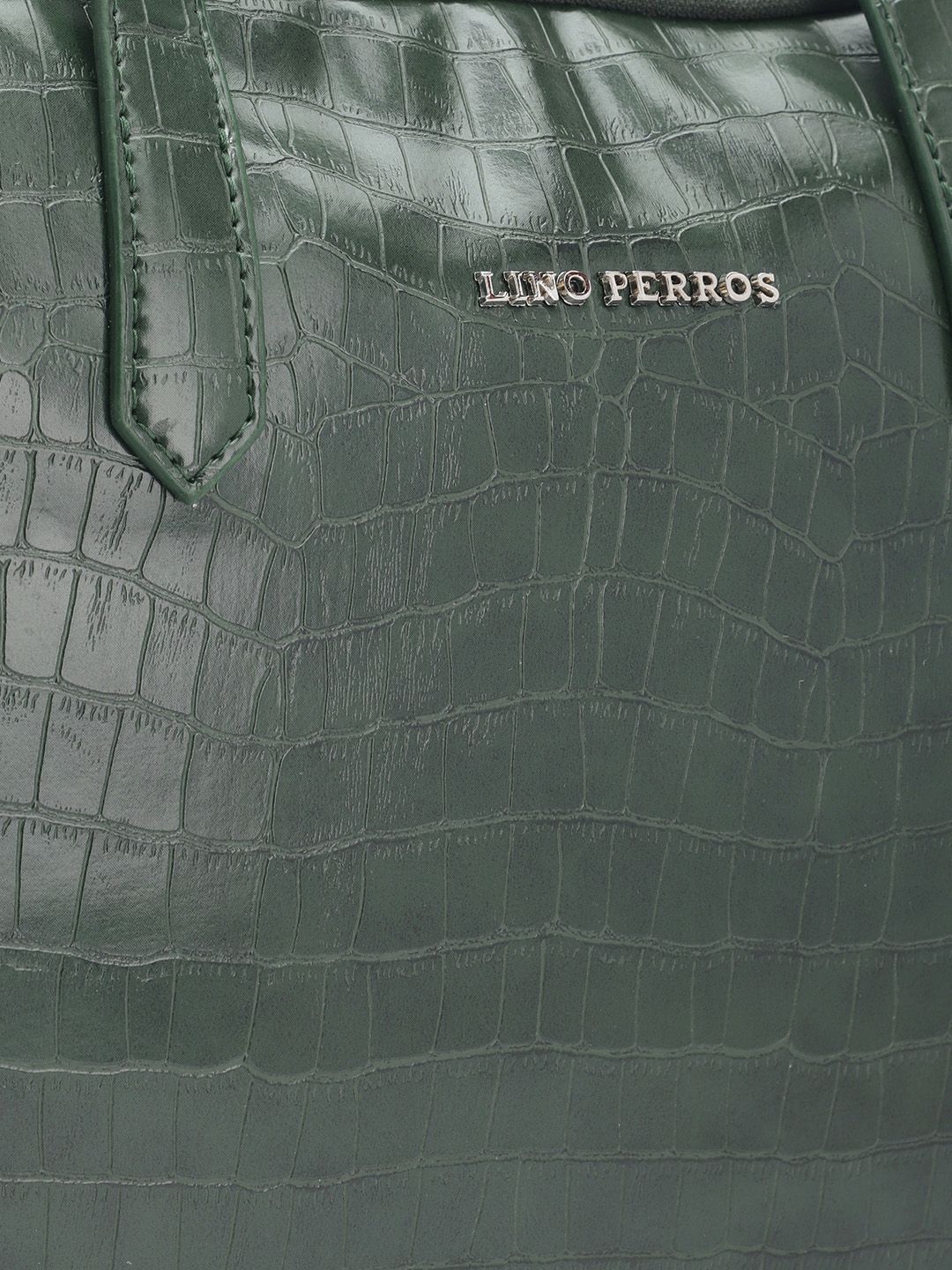 Lino Perros Women Croc Textured Structured Laptop Bag-16 Inches