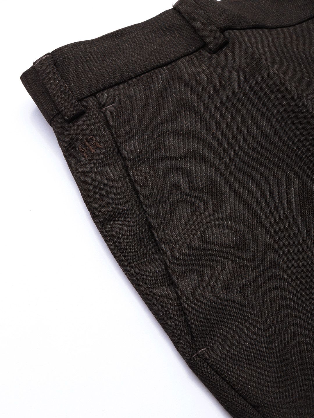 Raymond Men Checked Slim Fit Mid-Rise Formal Trousers