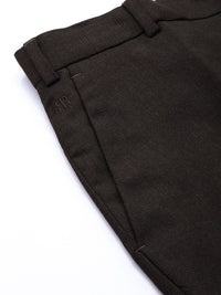 Raymond Men Checked Slim Fit Mid-Rise Formal Trousers
