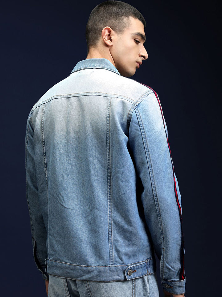 HIGHLANDER Men Blue Washed Denim Jacket