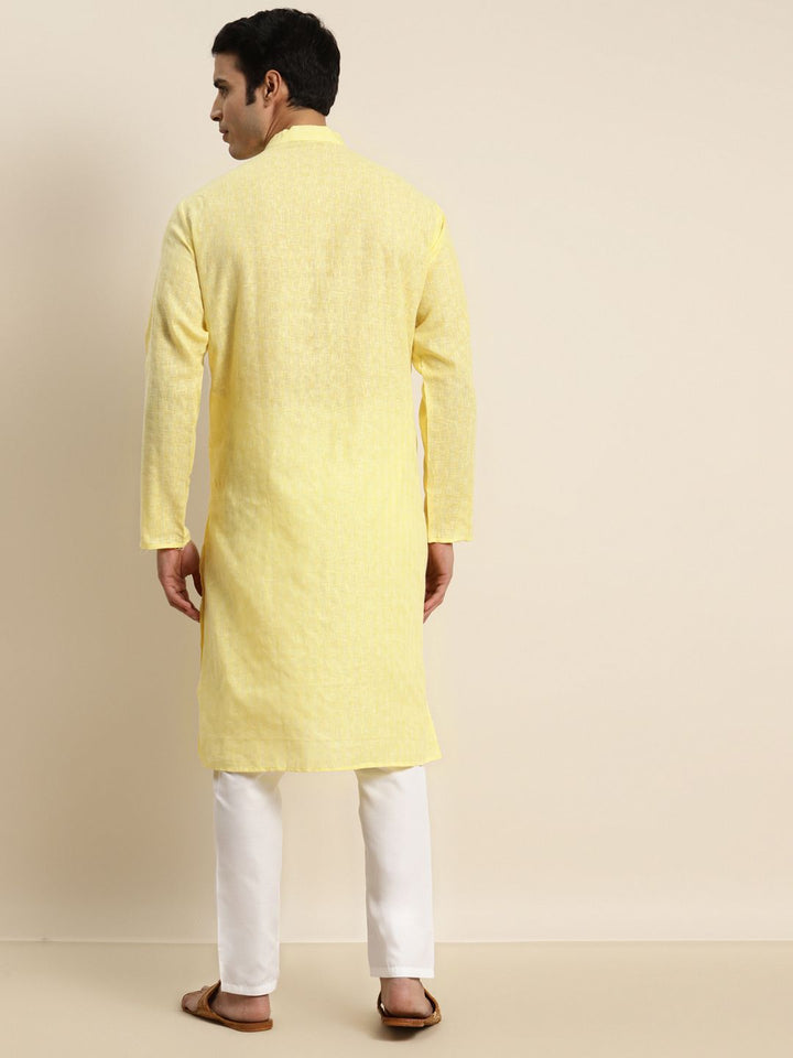 SOJANYA Kurta Linen Kapas Pejal Lelaki