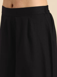 Anouk Women Solid Round Neck Pure Cotton Kurta