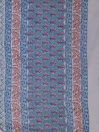 Libas Women Blue Floral Printed Pure Cotton Kurta with Trousers & With Dupatta