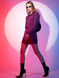 STREET 9 Self-Design Mini Pencil Pencil Skirt