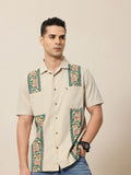 Mr Bowerbird Cotton Linen Applique Detailed Casual Shirt