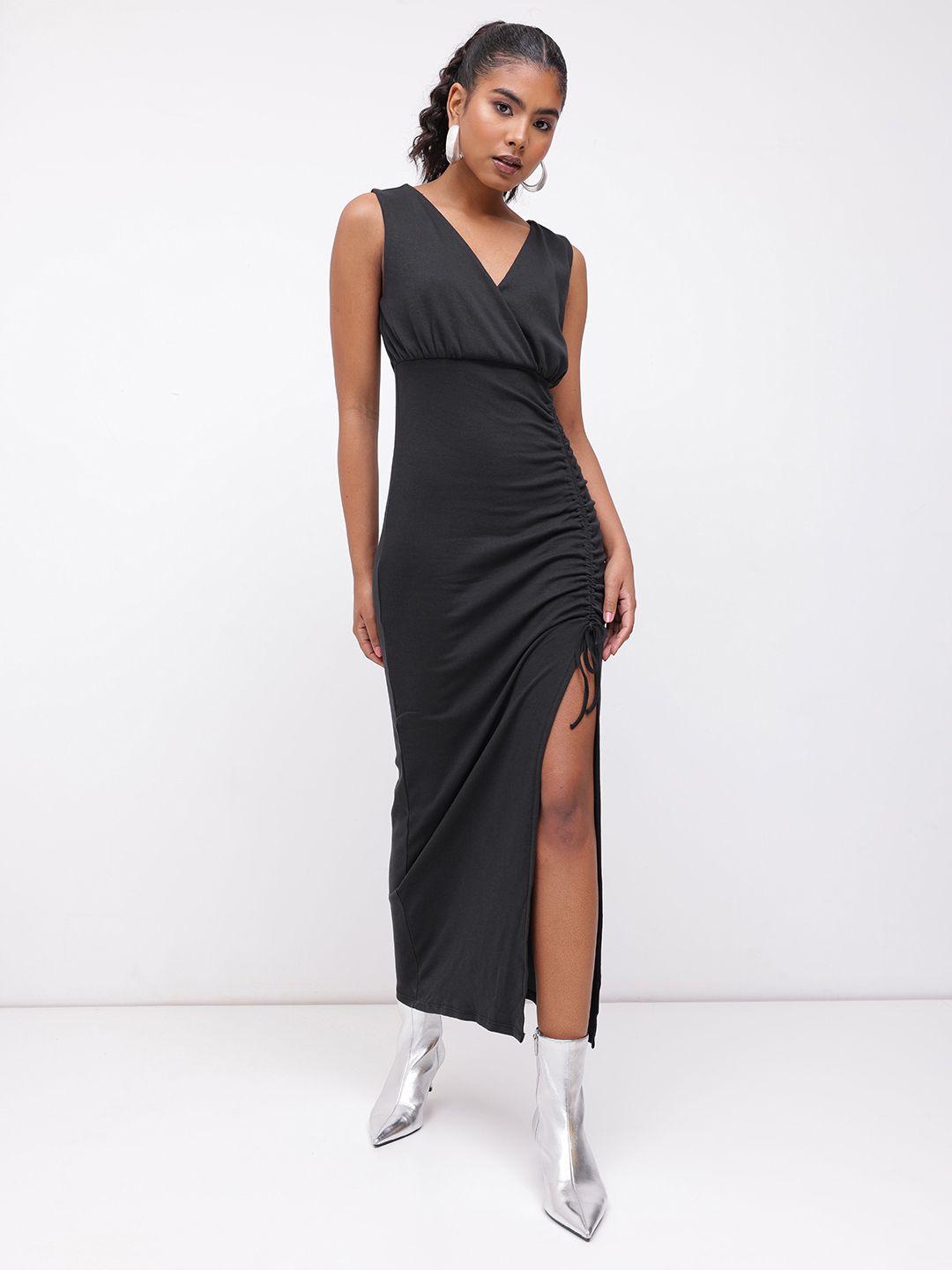 DressBerry Graduation Glam Ruched Maxi Dress
