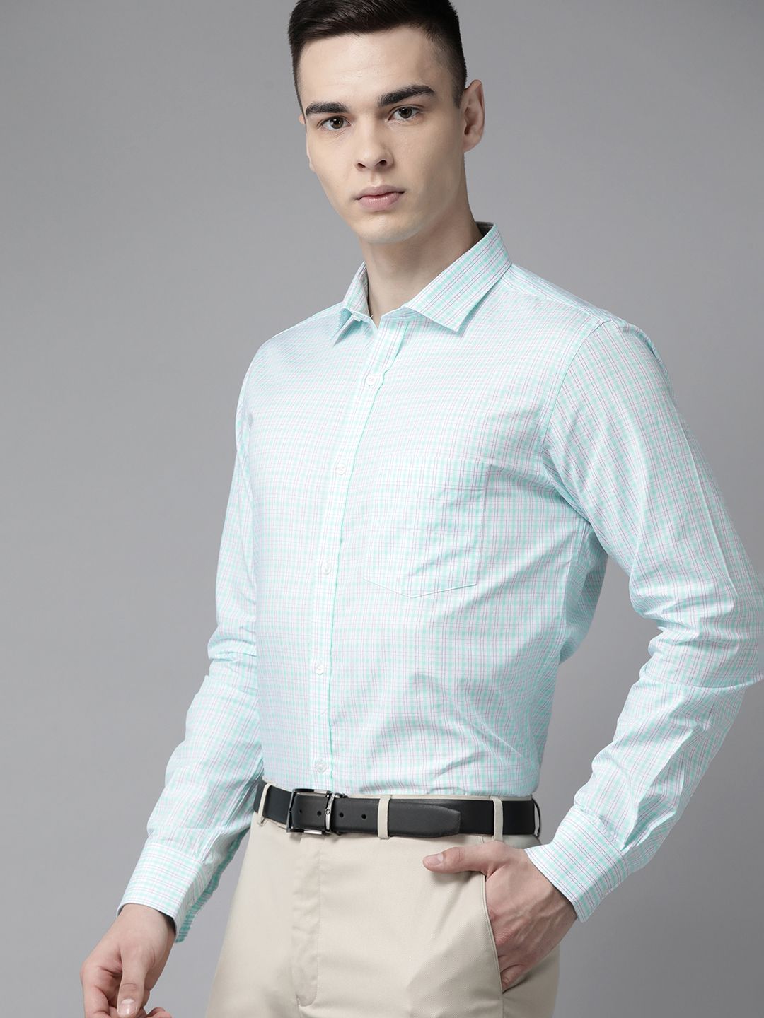 Park Avenue Pure Cotton Slim Fit Checked Formal Shirt