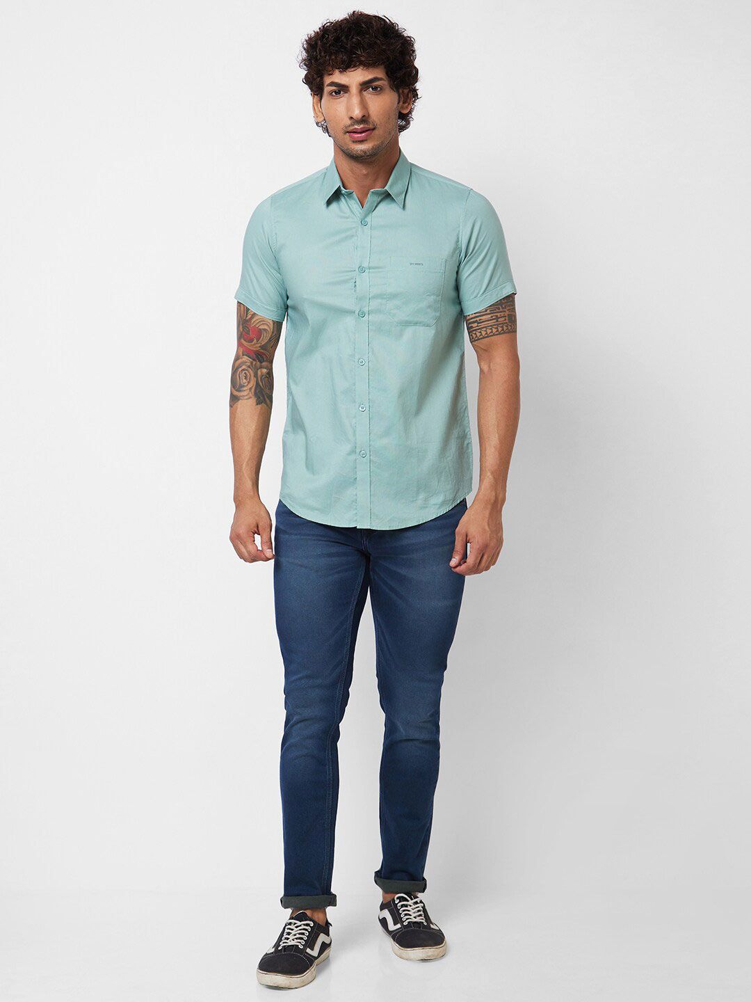 SPYKAR Short Sleeves Cotton Casual Shirt