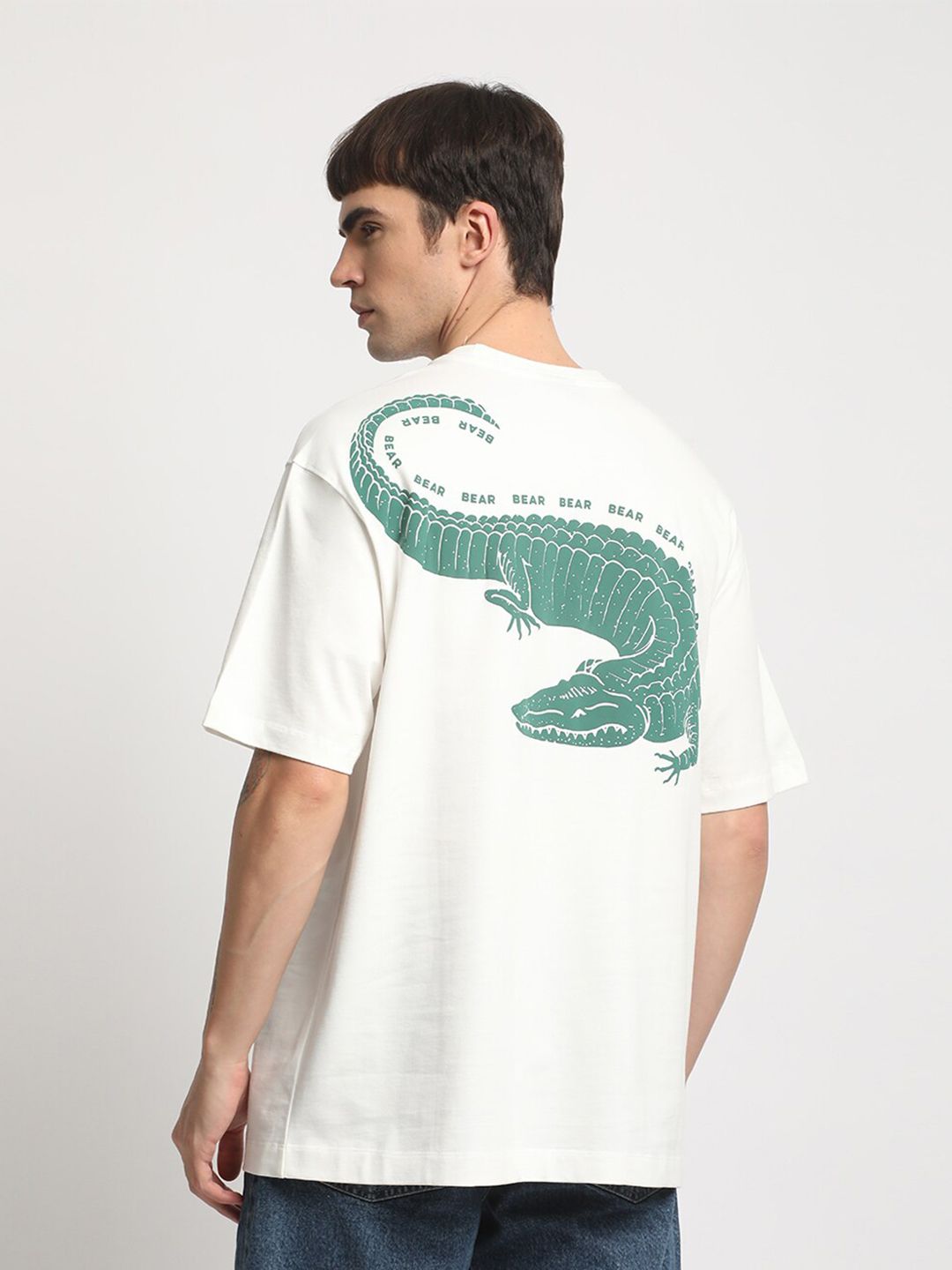 THE BEAR HOUSE Graphic Printed Cotton Oversized T-shirt
