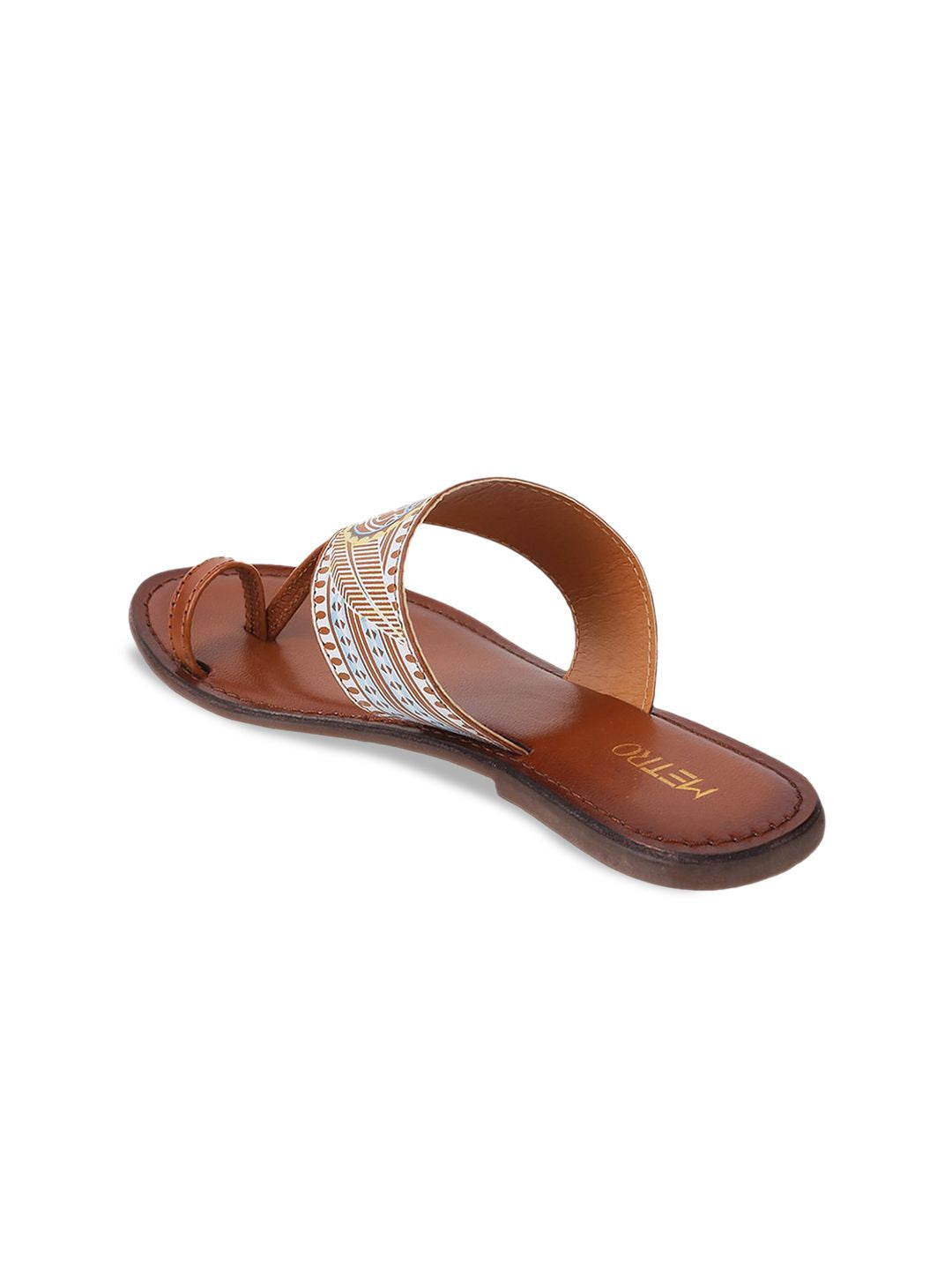 Metro Printed Leather One Toe Flats