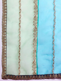 Indo Era Ethnic Motifs Embroidered Sequinned Kurta With Trousers & Dupatta