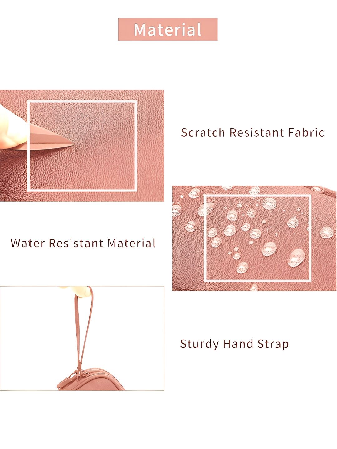 Cortina Peach Water Resistant Pouch Electronics Accessories Organisers