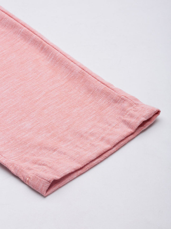 The Indian Garage Co Men Pink Melange Effect Slim Fit Trousers