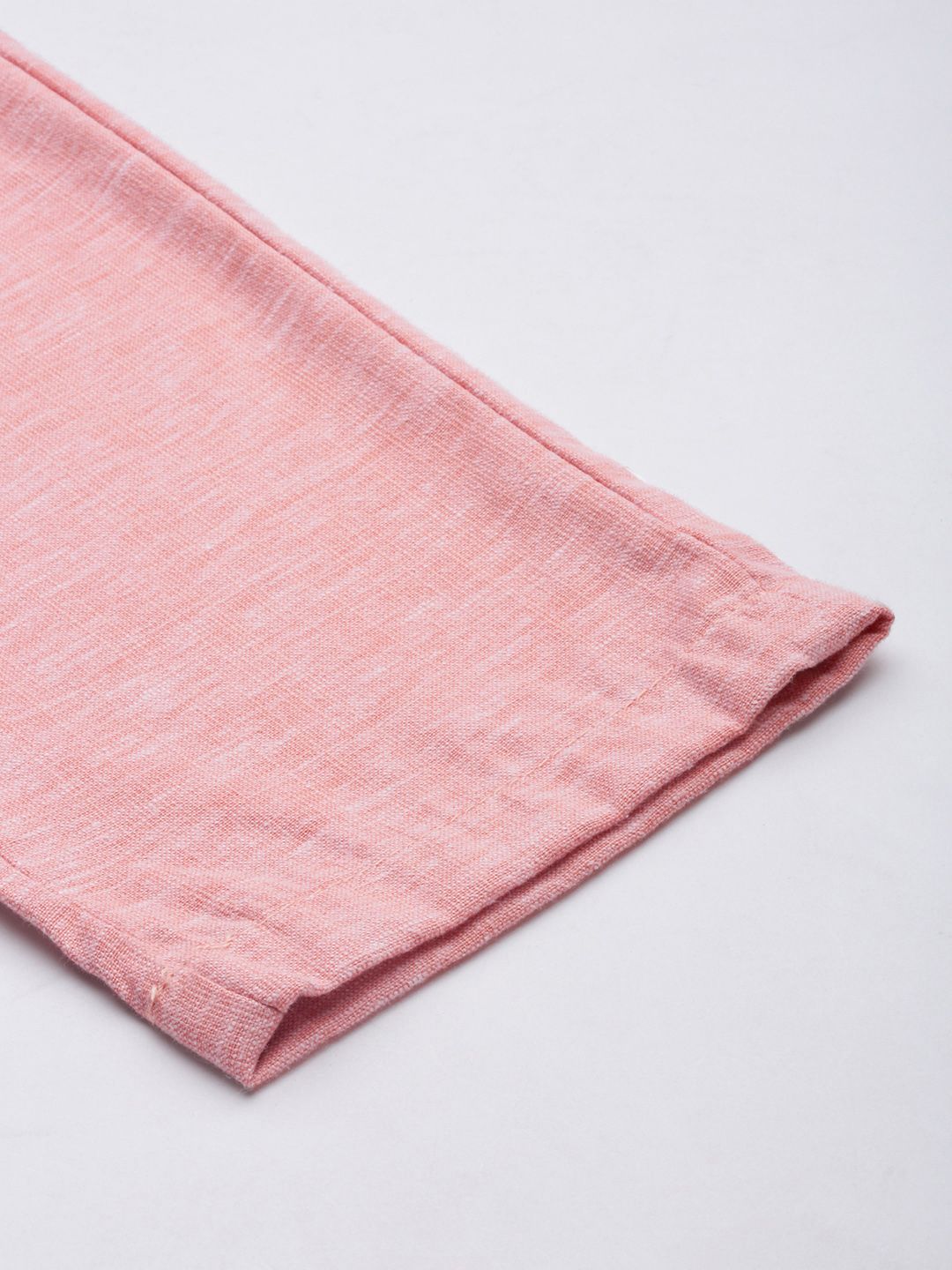 The Indian Garage Co Men Pink Melange Effect Slim Fit Trousers