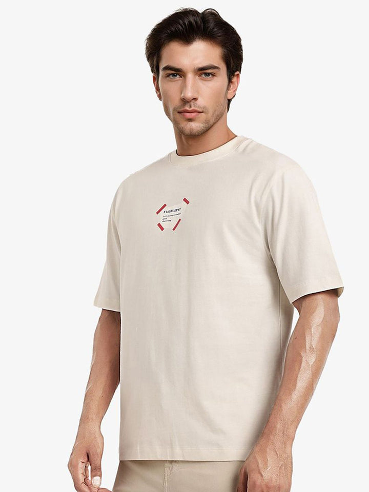 RARE RABBIT Men Graphic Printed Graphic Print Others Round Neck Cotton Oversized T-Shirt