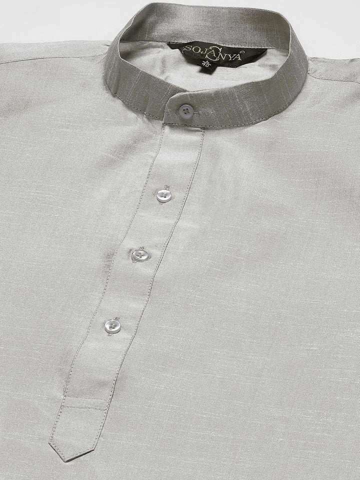 SOJANYA Men Woven Design Kurta with Churidar with Nehru Jacket