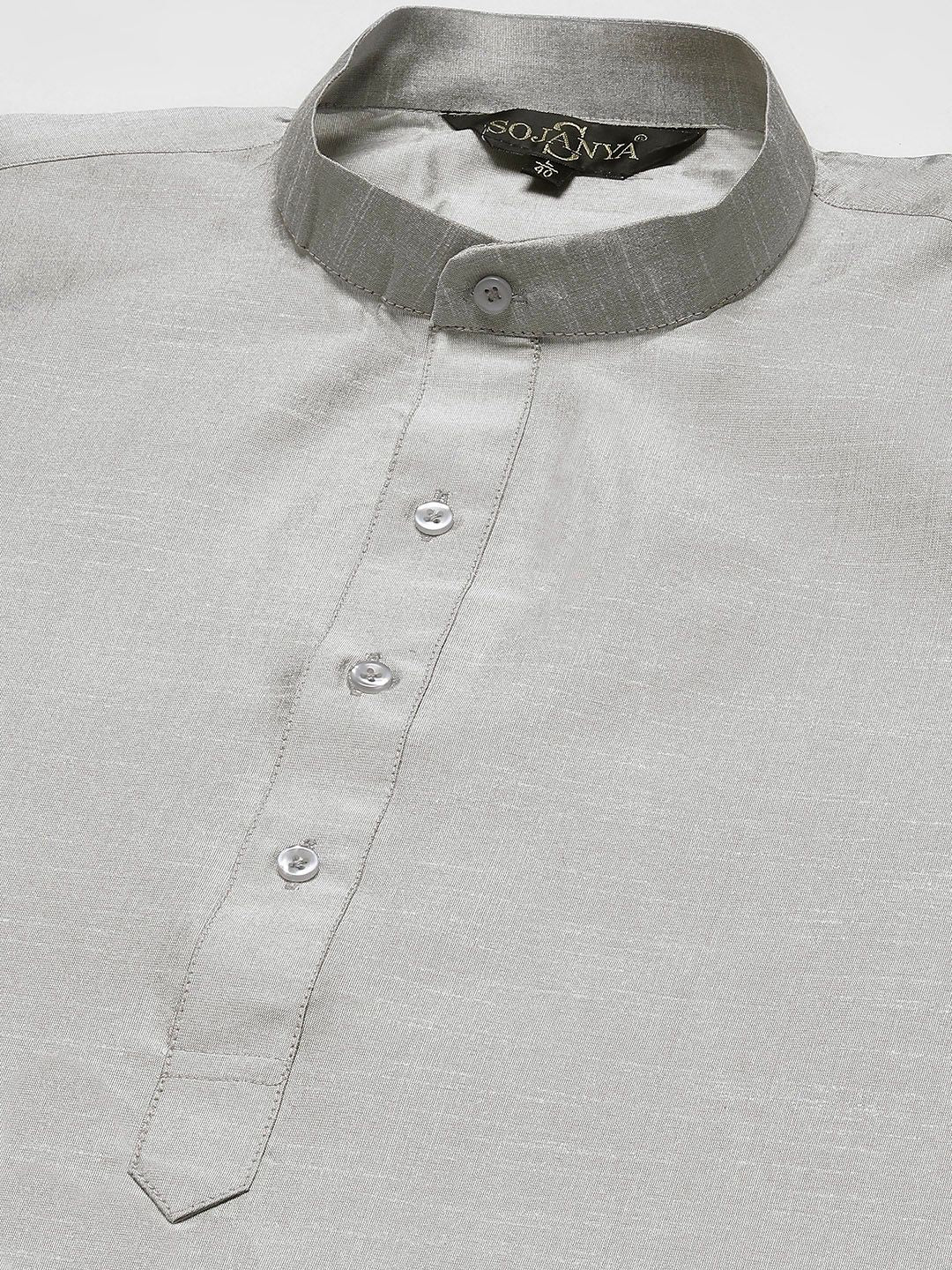 SOJANYA Men Woven Design Kurta with Churidar with Nehru Jacket