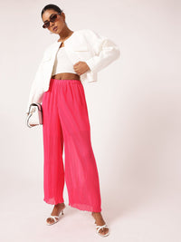 DressBerry Women Enchanting Accordion Rhythm Wide Leg Trousers
