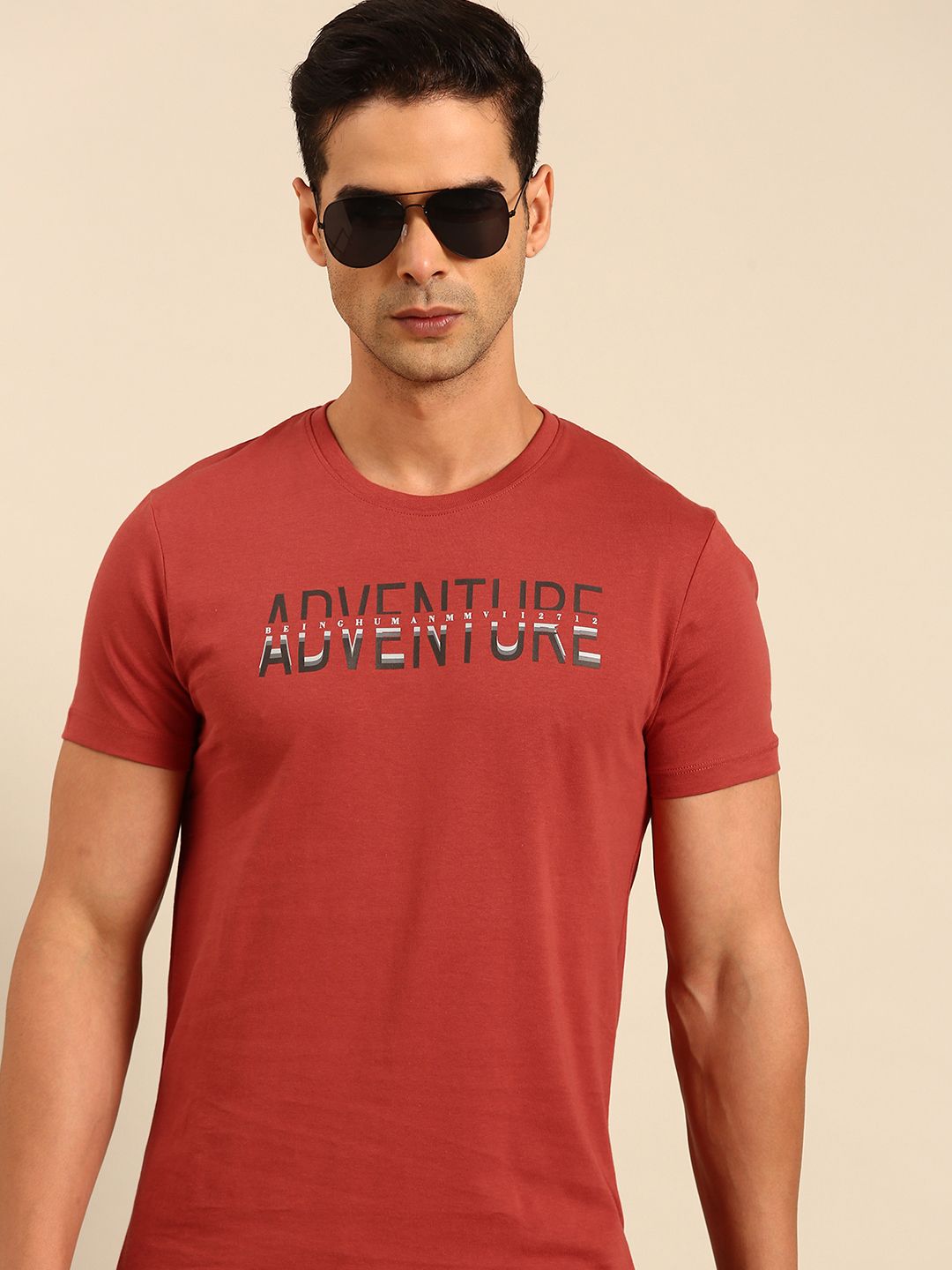 Being Human Pure Cotton Typography Printed T-shirt