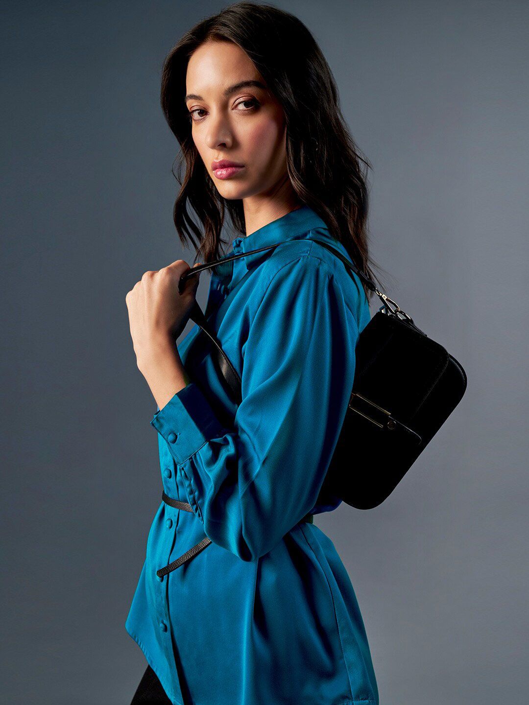 AND Cuffed Sleeves Shirt Style Top