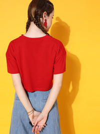 STREET 9 Women Red Comic T-shirt