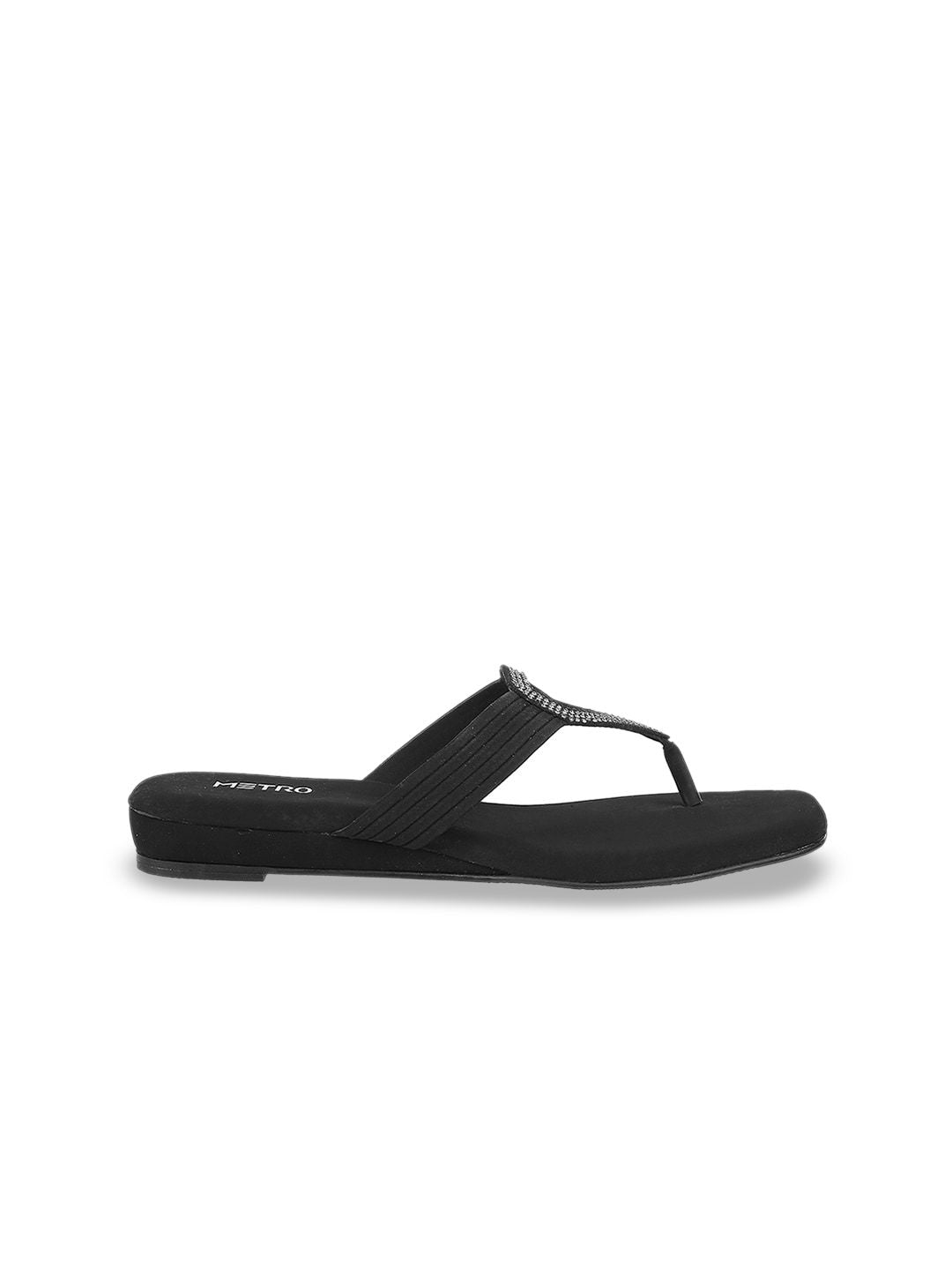 Metro Embellished Open Toe Flats