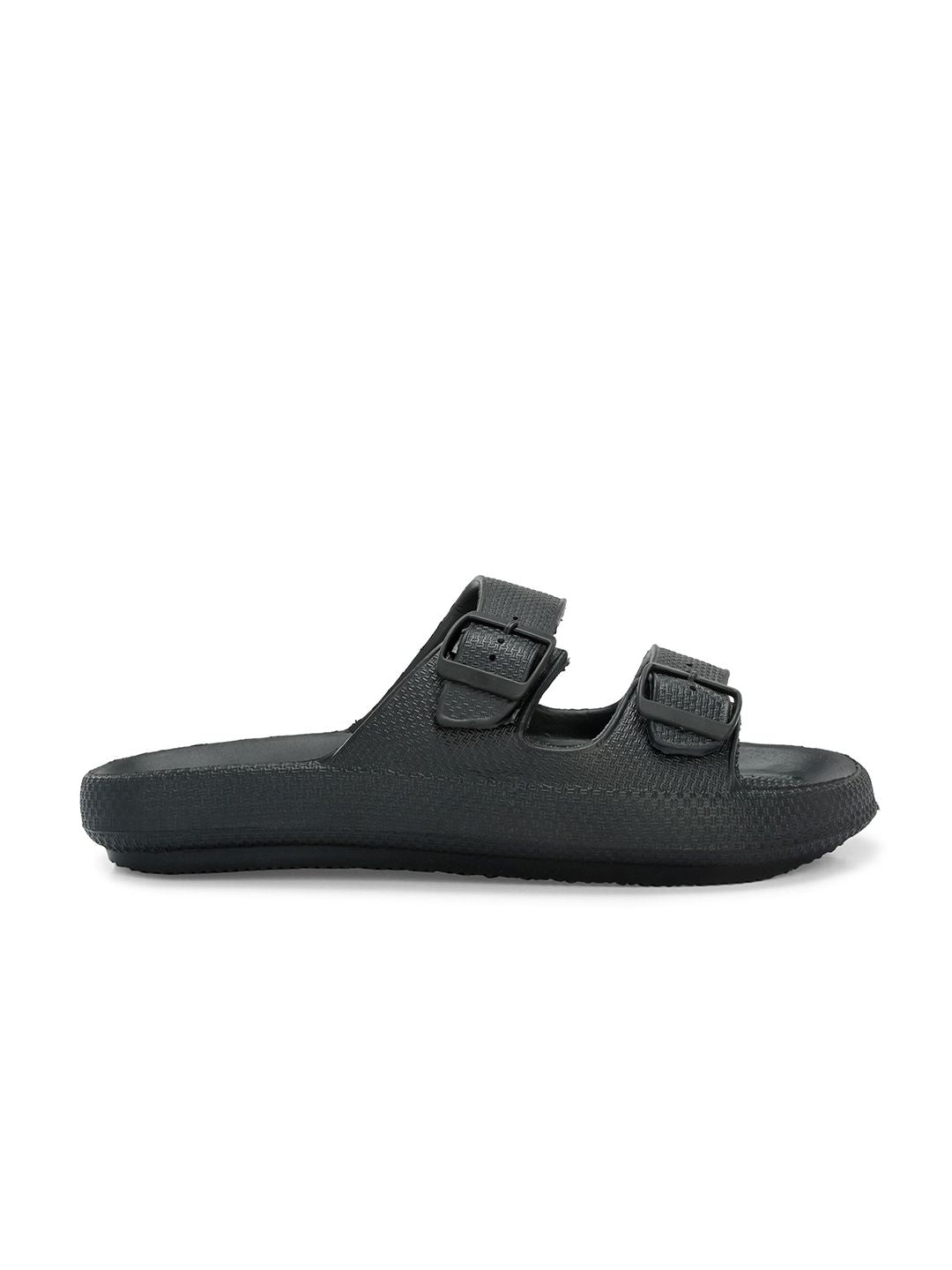 HRX by Hrithik Roshan Men Black Textured Sliders