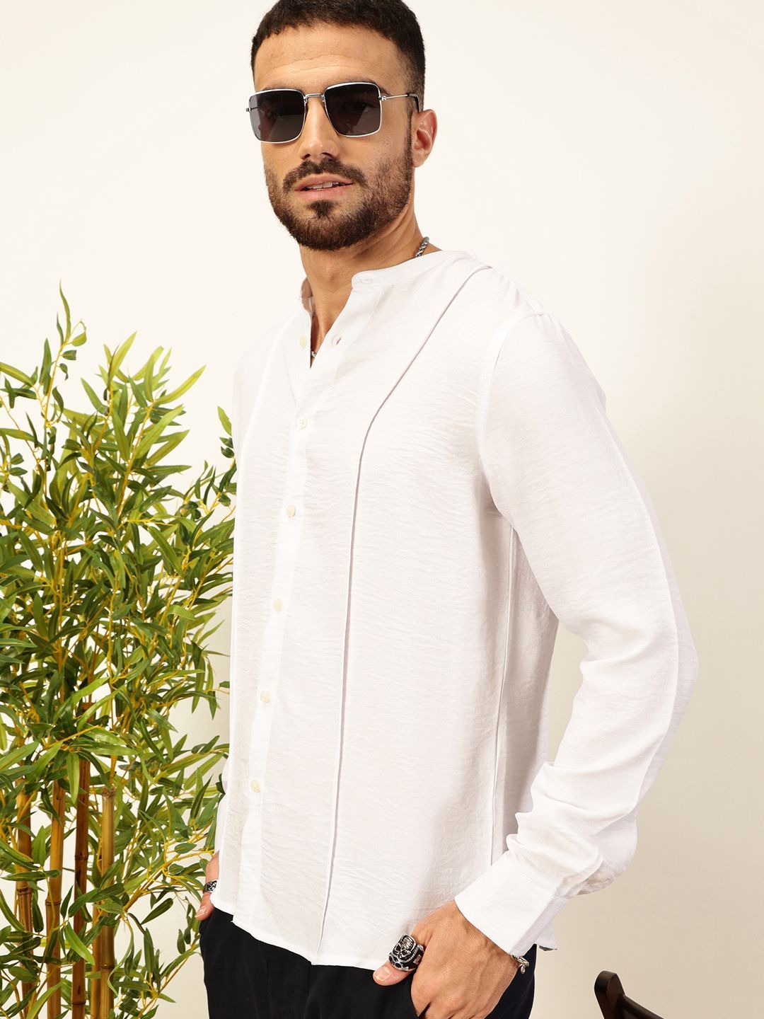 Thomas Scott Men Premium Slim Fit Textured Casual Shirt