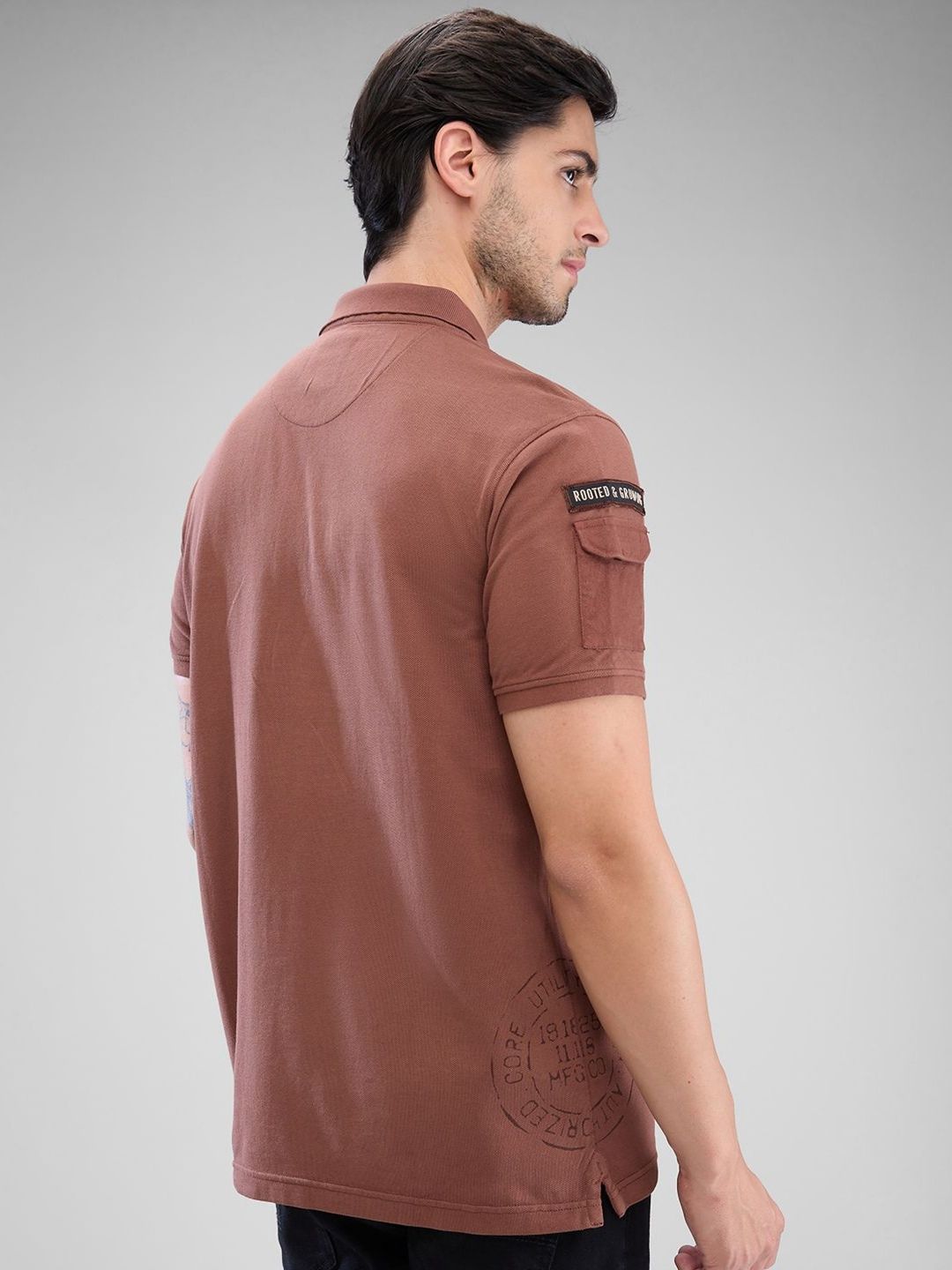 SPYKAR Men Typography Printed Polo Collar Slim Fit T-shirt