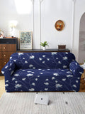 Cortina Navy Blue & White Floral Printed 3-Seater Sofa Cover