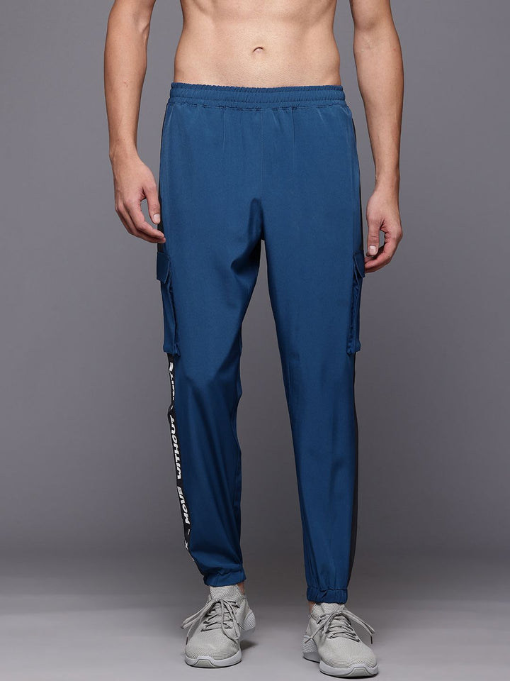 HRX by Hrithik Roshan Men Rapid-Dry Typography Print Training Joggers With Panel Detail