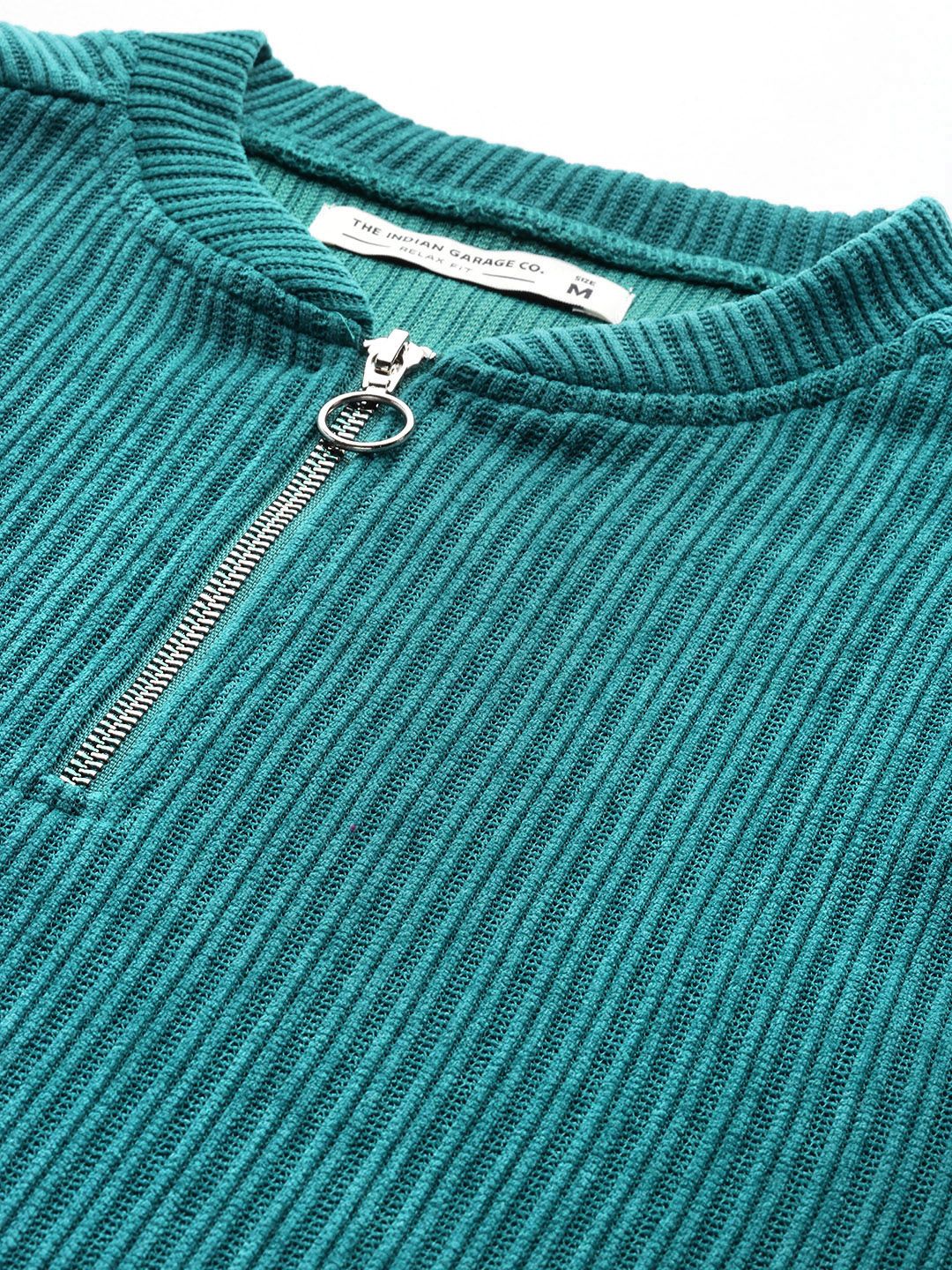 The Indian Garage Co Self-Striped Relaxed Fit Corduroy Sweatshirt