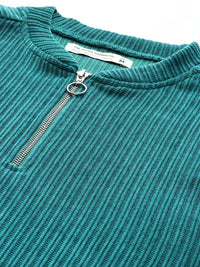 The Indian Garage Co Self-Striped Relaxed Fit Corduroy Sweatshirt