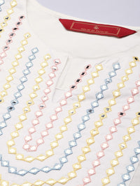 House of Pataudi Embroidered Beads and Stones Jashn Kurta with Palazzos & Dupatta