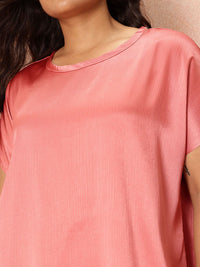 all about you Plus Size Extended Sleeves Sheen Satin-Finish Top
