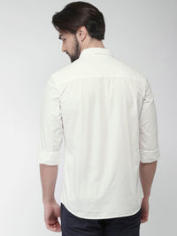 HIGHLANDER Men White Slim Fit Casual Shirt