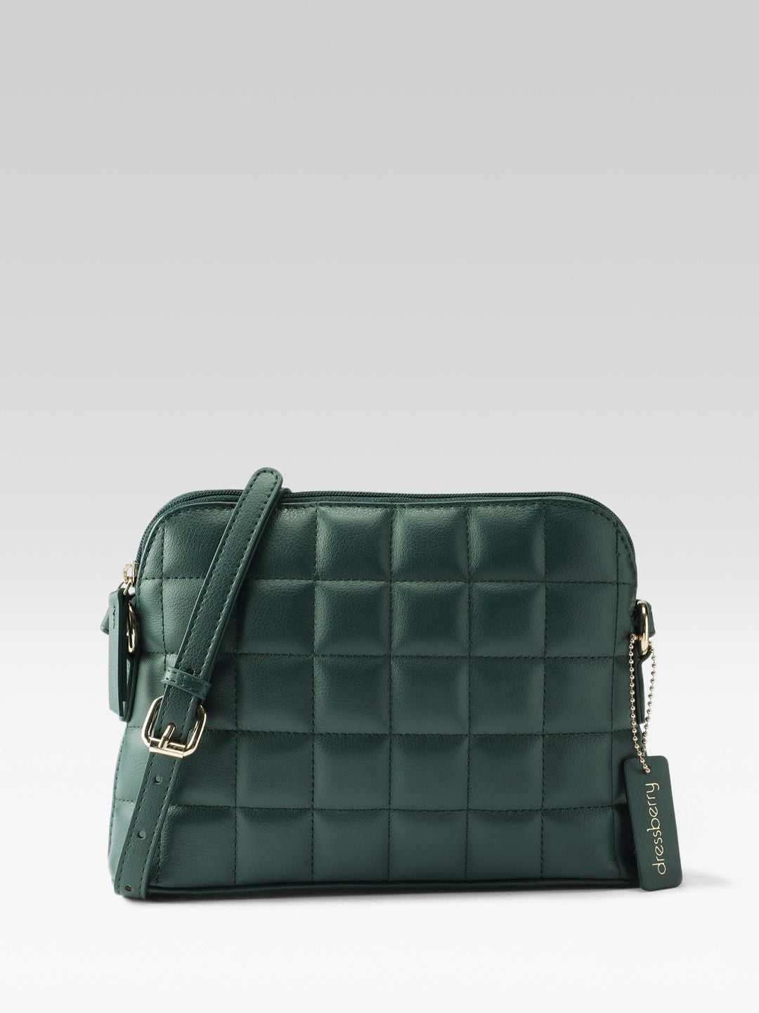 DressBerry Checked Structured Quilted Sling Bag