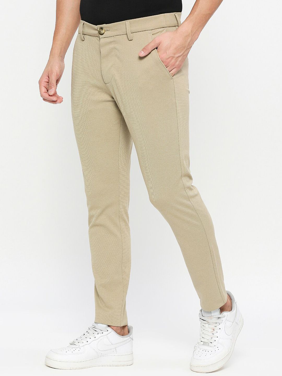 Being Human Men Regular Fit Mid-Rise Cotton Chinos Trousers