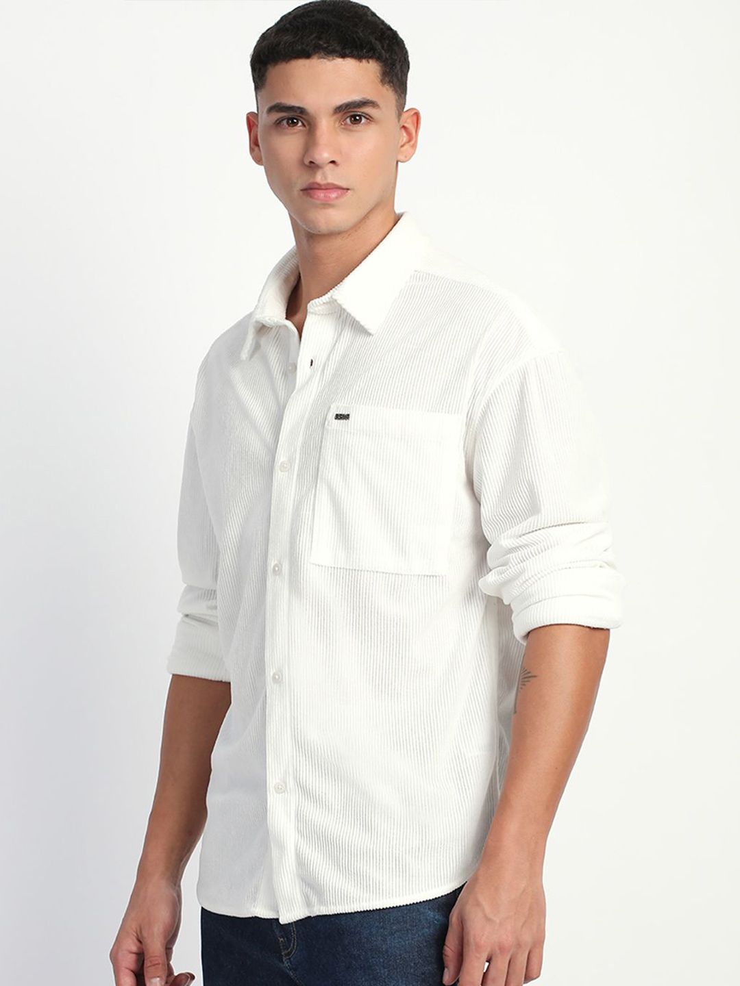 THE BEAR HOUSE Men Corduroy Relaxed Fit Casual Shirt