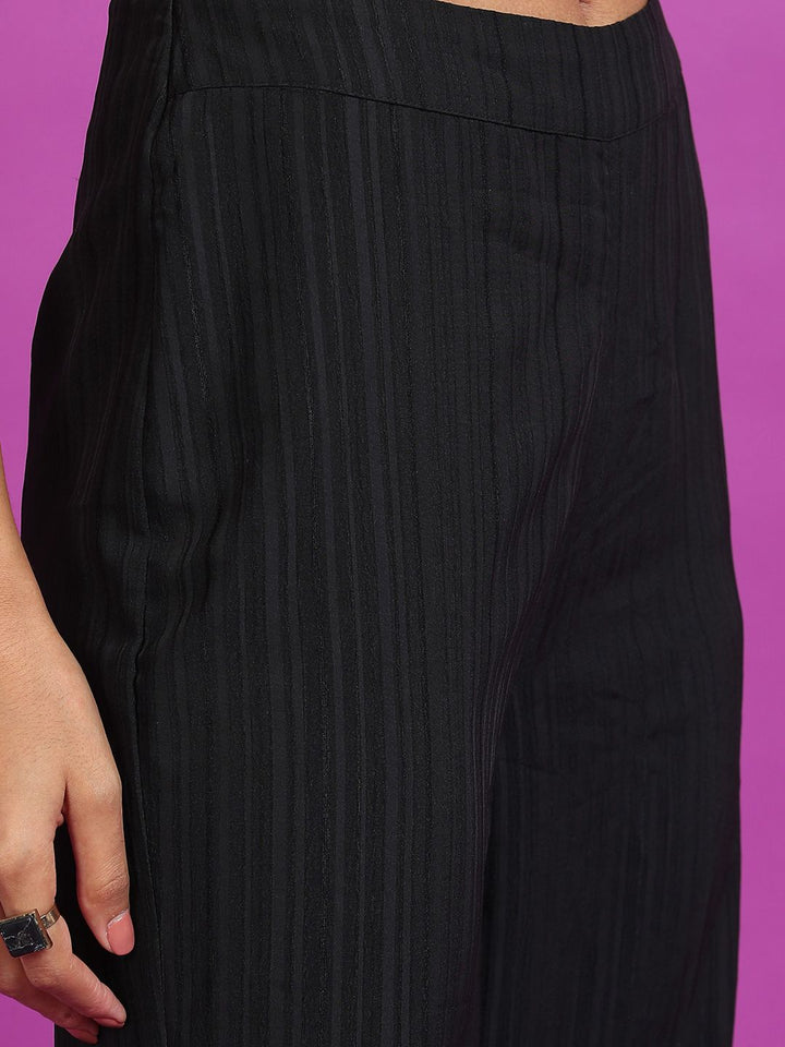 Tokyo Talkies Striped Shirt & Flared Trousers