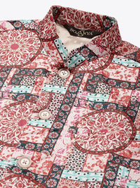 SOJANYA Men Maroon & Pink Kurta with Churidar And Nehru Jacket