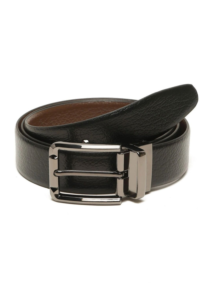 Teakwood Leathers Men Textured Leather Reversible Formal Belt