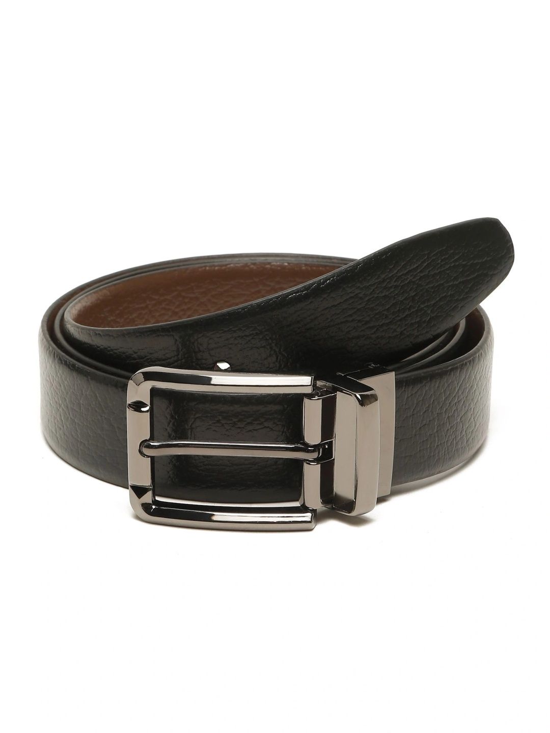 Teakwood Leathers Men Textured Leather Reversible Formal Belt