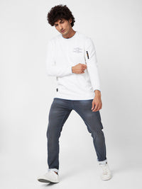 SPYKAR Typography Printed Cotton Sweatshirt