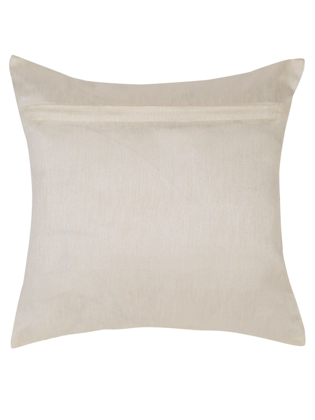 HOSTA HOMES Cream-Coloured & Gold-Toned 5 Pieces Striped Square Cushion Covers
