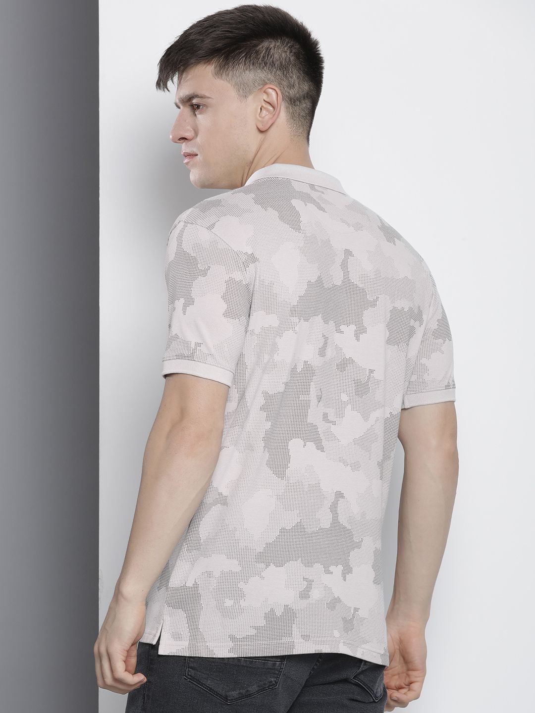 The Indian Garage Co Men Abstract Printed Polo Collar T-shirt