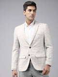 Park Avenue Notched Lapel Single Breasted Checked Slim Fit Formal Blazer