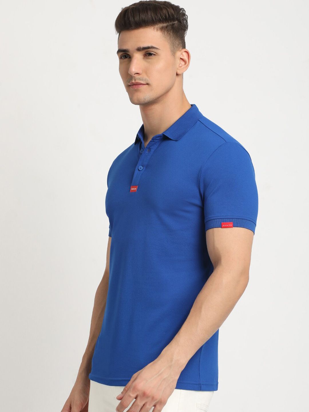 THE BEAR HOUSE Polo Collar Short Sleeves Slim Fit T-shirt