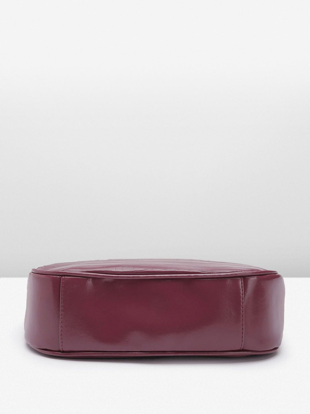 Lino Perros Croc Textured Structured Baguette Bag