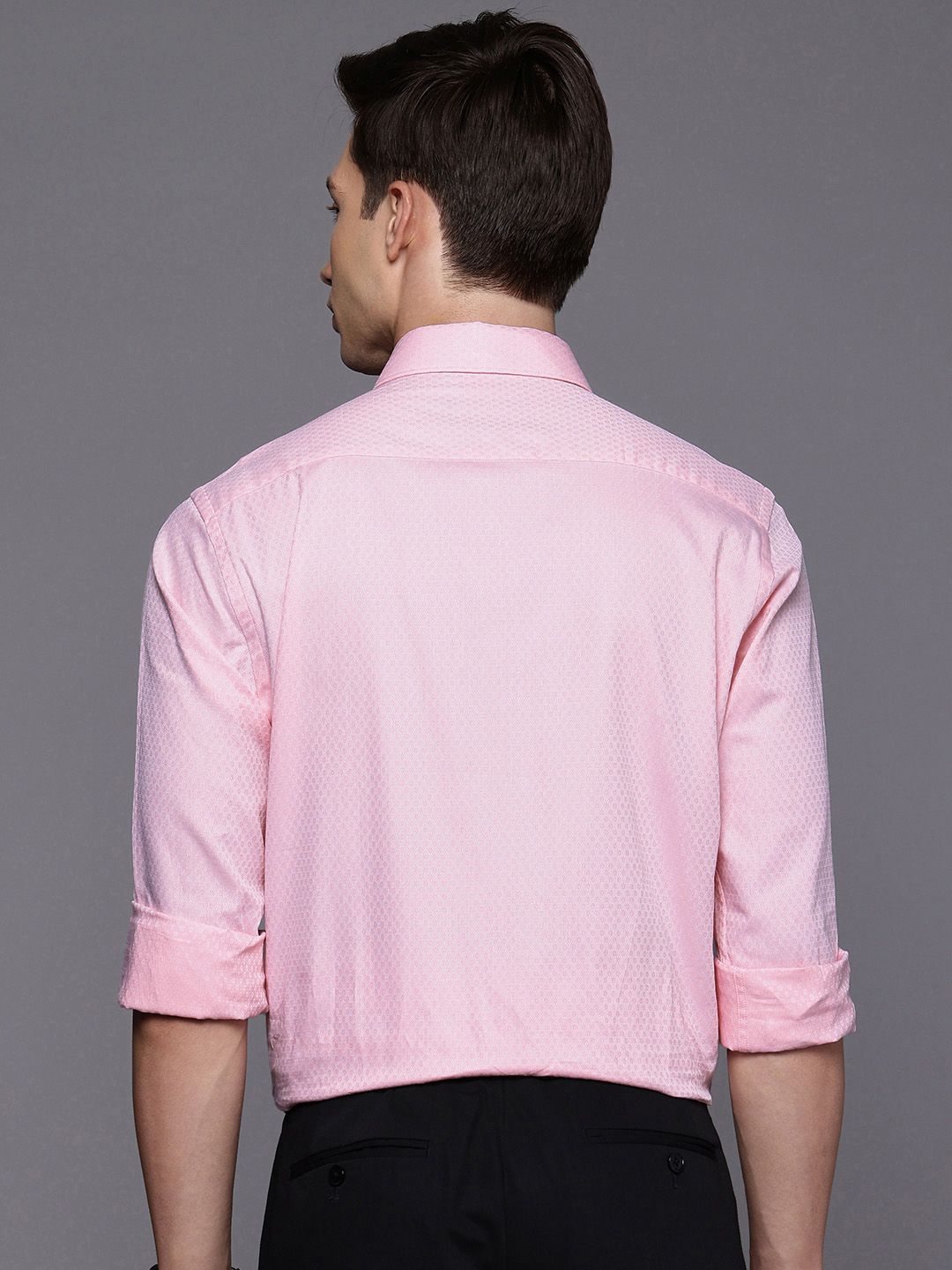 Raymond Pure Cotton Self-Design Slim Fit Formal Shirt
